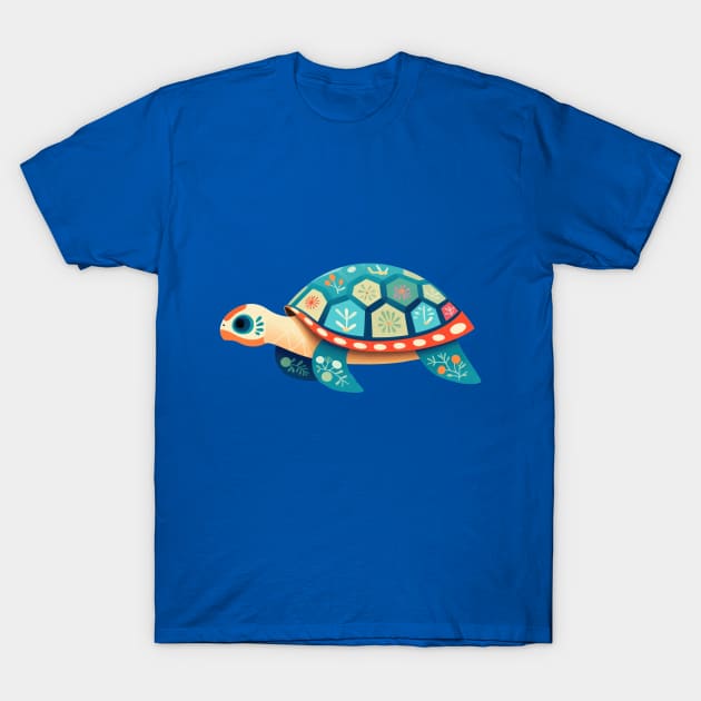 Baby Sea Turtle Boho Colorful Design . T-Shirt by Alienated
